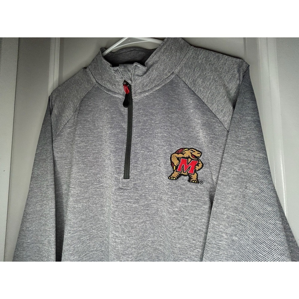 Champion Maryland‎ Terrapins Embroidery Grey Quarter-Zip Pullover Jacket